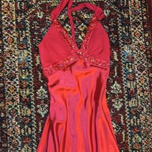 Red Satin Y2K Prom Dress Gown